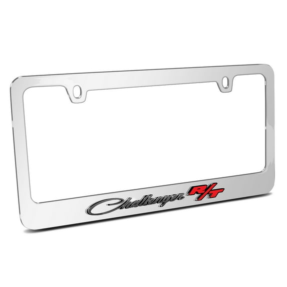 Dodge Challenger R/T Classic in 3D American-Made Mirror Chrome Metal License Plate Frame