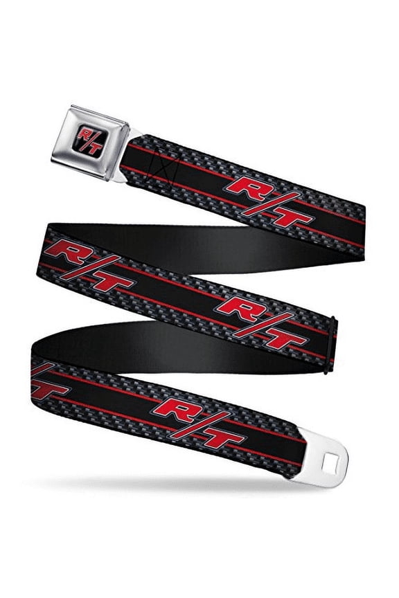 Dodge Challenger R/T Logo Webbing Seatbelt Chrome Buckle Belt Official Licensed
