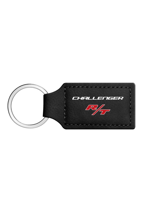Dodge Challenger R/T Rectangular Black Leatherette Key Chain