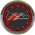 thumbnail image 1 of Dodge Challenger Red Neon Clock 15 Inch Diameter with Chrome Rim and Red Neon – 8CLGCK, 1 of 2