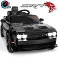 thumbnail image 1 of Dodge Challenger SRT Kids Ride on Car,Wisairt 12 V Battery Powered Electric Vehicle w/ Remote Control,Bluetooth,LED Lights(Black), 1 of 11