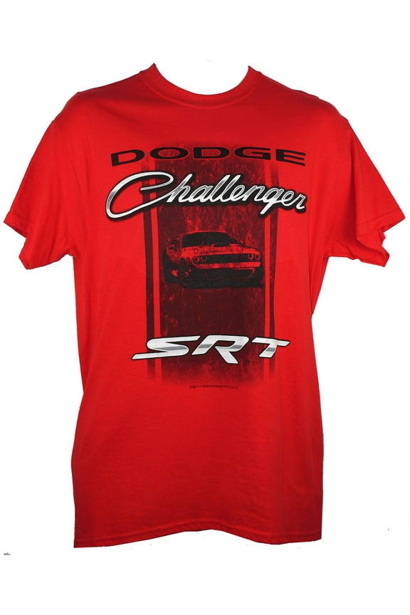 Dodge Challenger SRT Logo Red Auto Car Graphic Cotton T-Shirt Official Licensed (3XL)