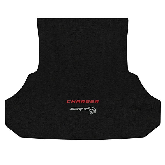 Lloyd Mats LogoMat Custom-Fit Carpet Trunk Mat for 2015-2023 Dodge Charger w/o Subwoofer, Charcoal