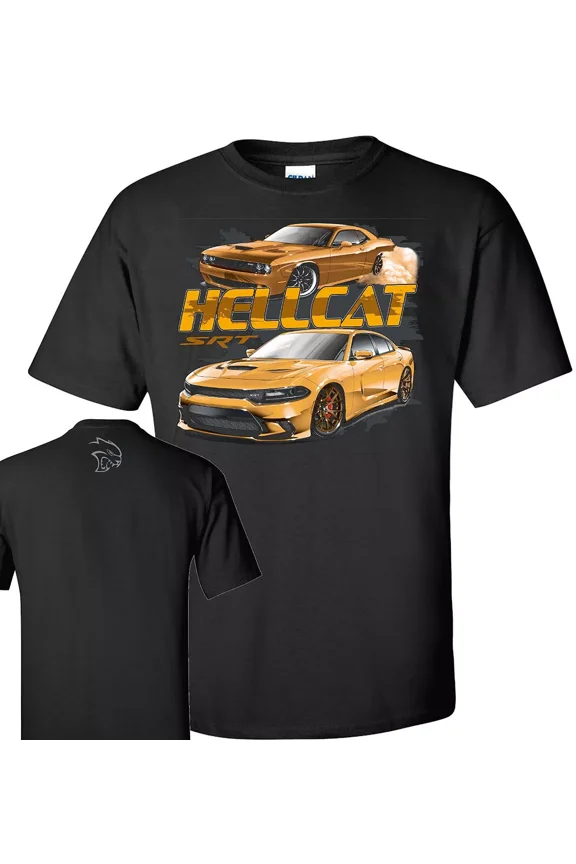 Dodge Charger Challenger SRT Hellcat Cotton T-Shirt Black Official Licensed L