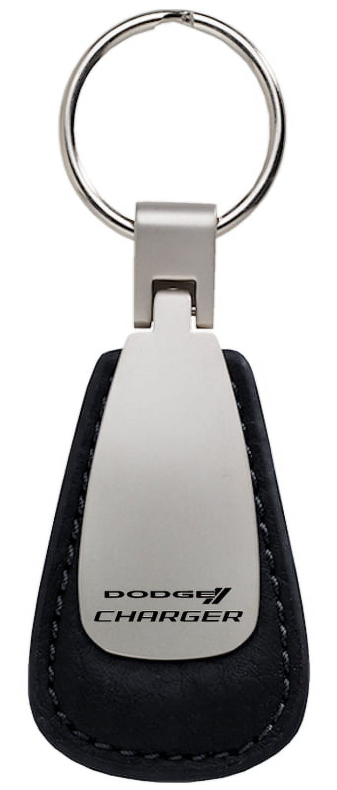 Dodge Charger Leather Teardrop Key Chain (Black)