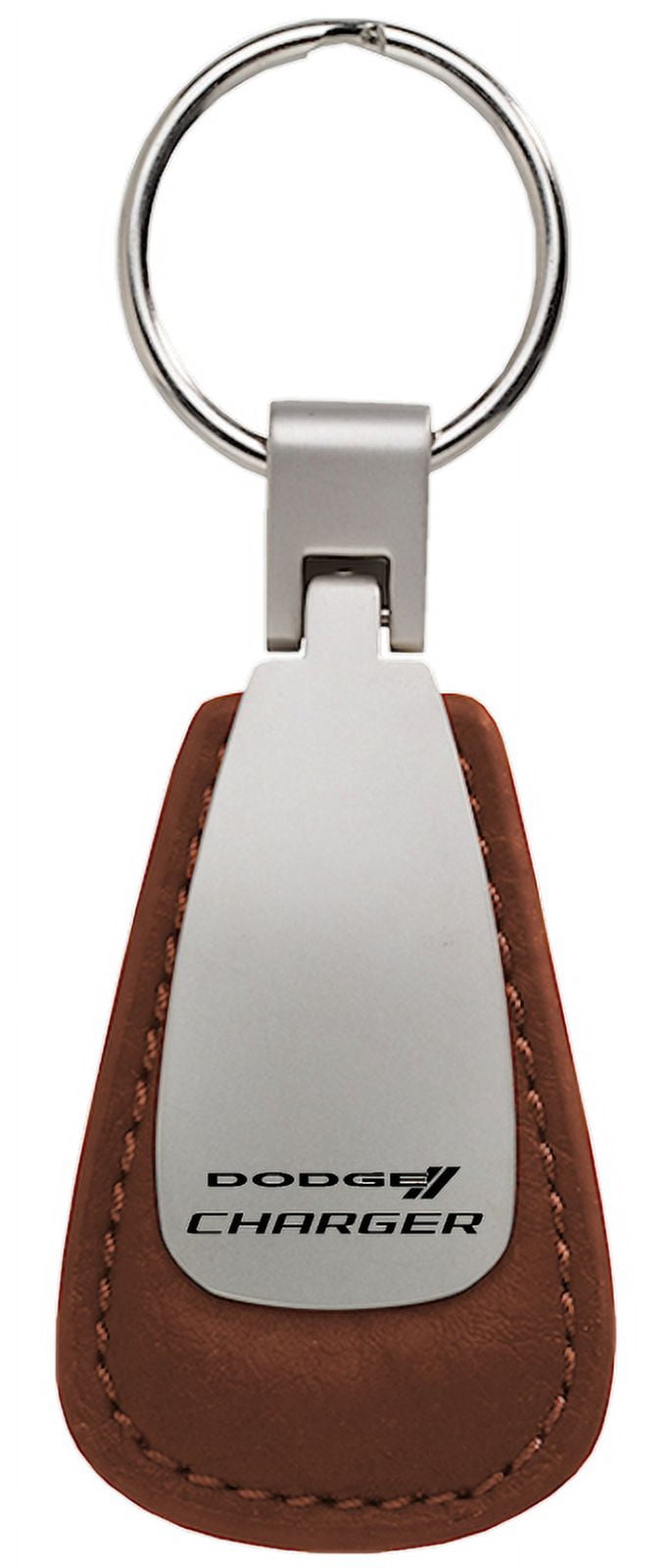 Dodge Charger Leather Teardrop Key Chain (Brown)
