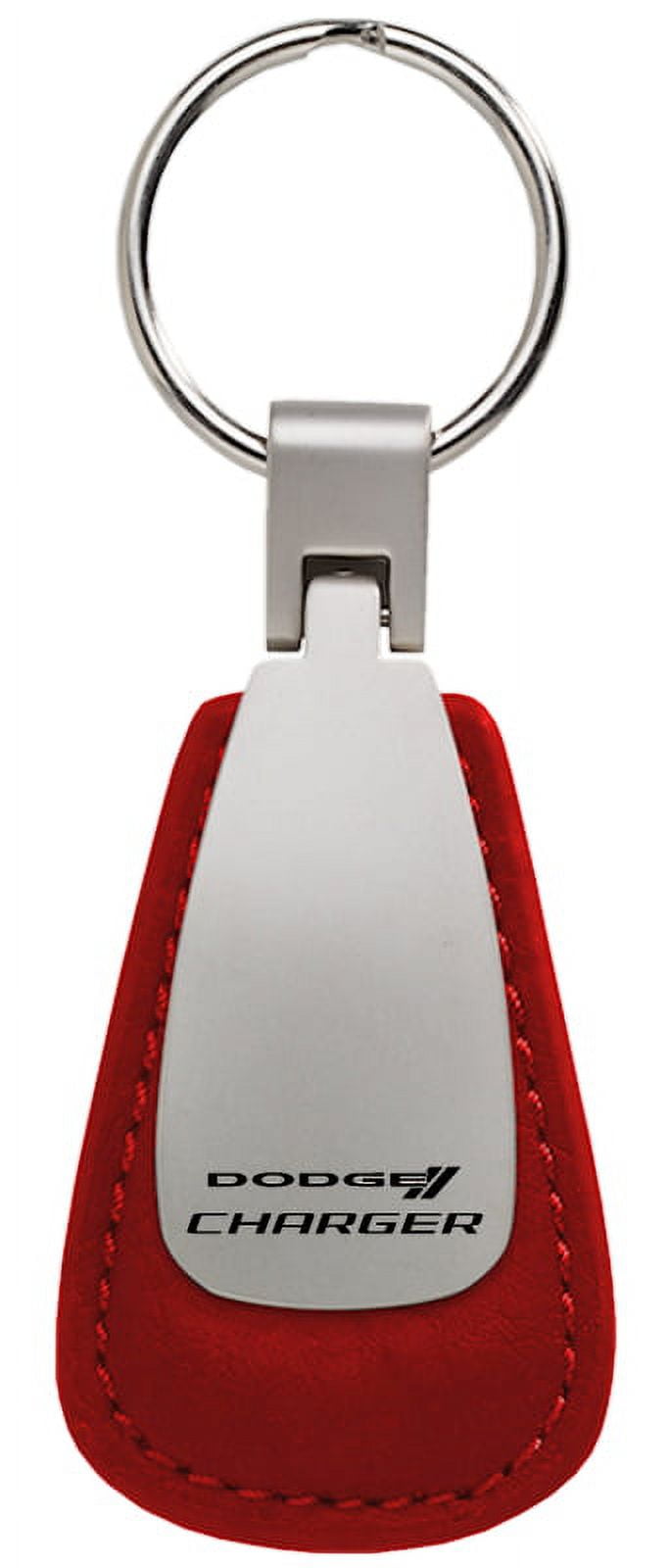 Dodge Charger Leather Teardrop Key Chain (Red)