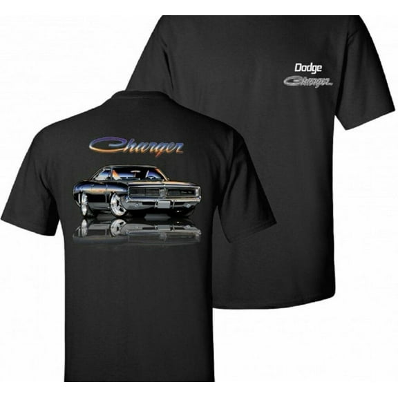 Dodge Charger Mens Black T shirt Mopar Licensed Hot Rod