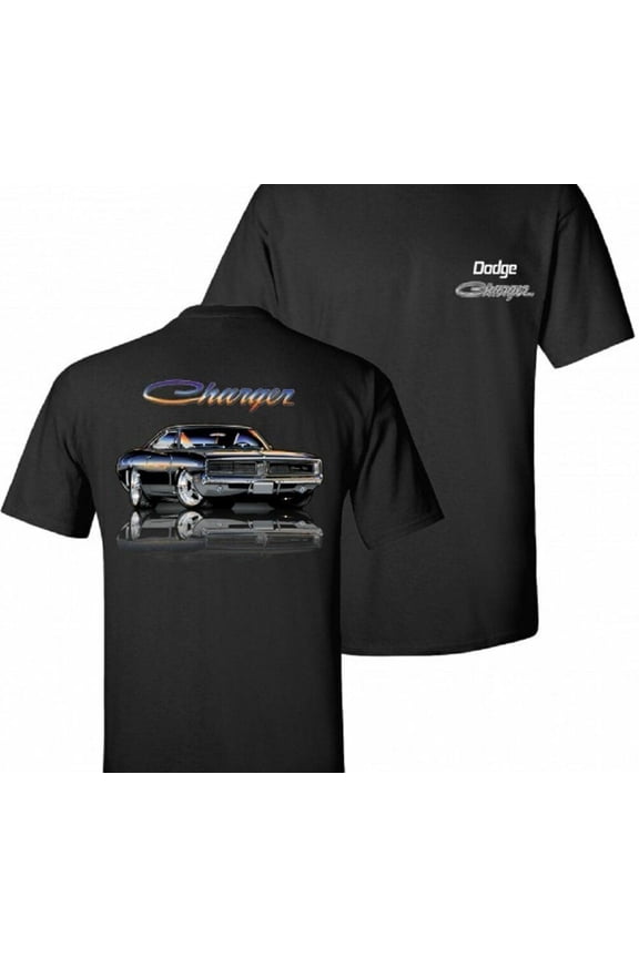 Dodge Charger Mens Black T shirt Mopar Licensed Hot Rod