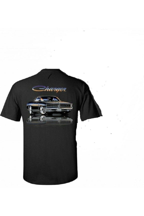 Dodge Charger Mens Black T shirt Mopar Licensed Hot Rod