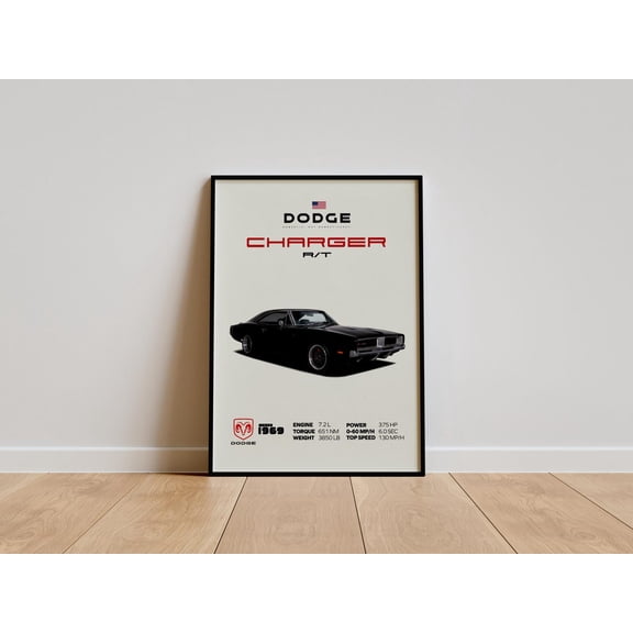 Dodge Charger R T American Muscle Car Legend, Unframed Poster