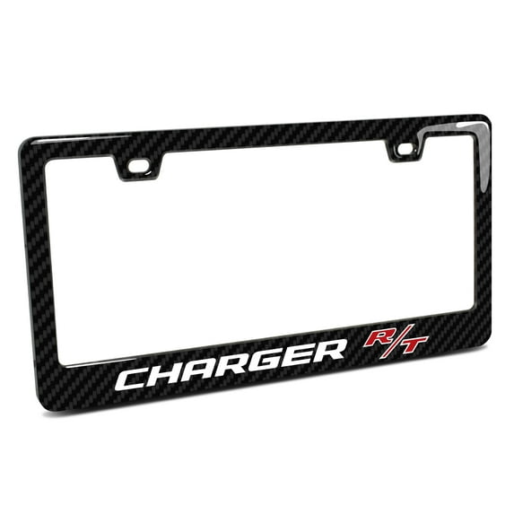 Dodge Charger R/T Black Real 3K Carbon Fiber Finish ABS Plastic License Plate Frame