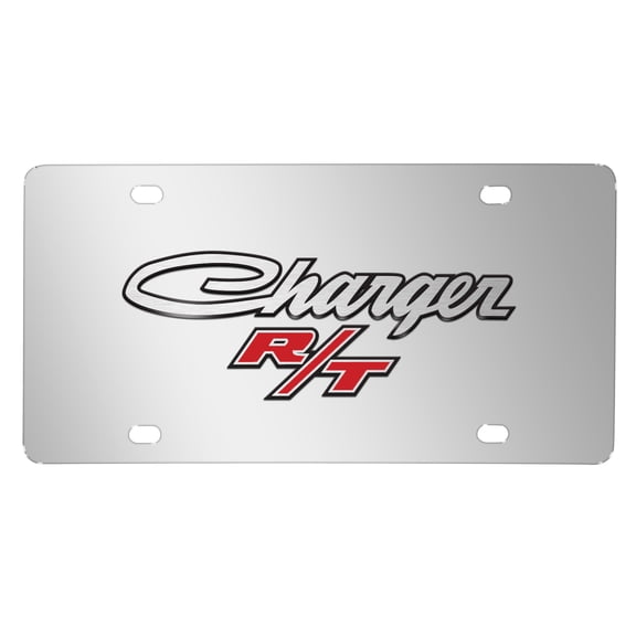 Dodge Charger R/T Classic 3D Logo on Chrome Stainless Steel License Plate