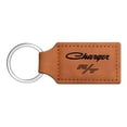 thumbnail image 1 of Dodge Charger R/T Classic Rectangular Brown Leather Key Chain, 1 of 5