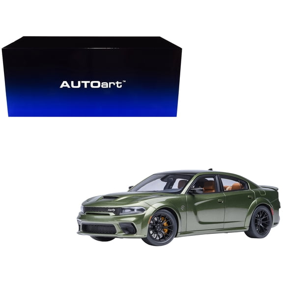 Dodge Charger SRT Hellcat Redeye F8 Green Metallic with Matt Black Top 1/18 Model Car by Autoart