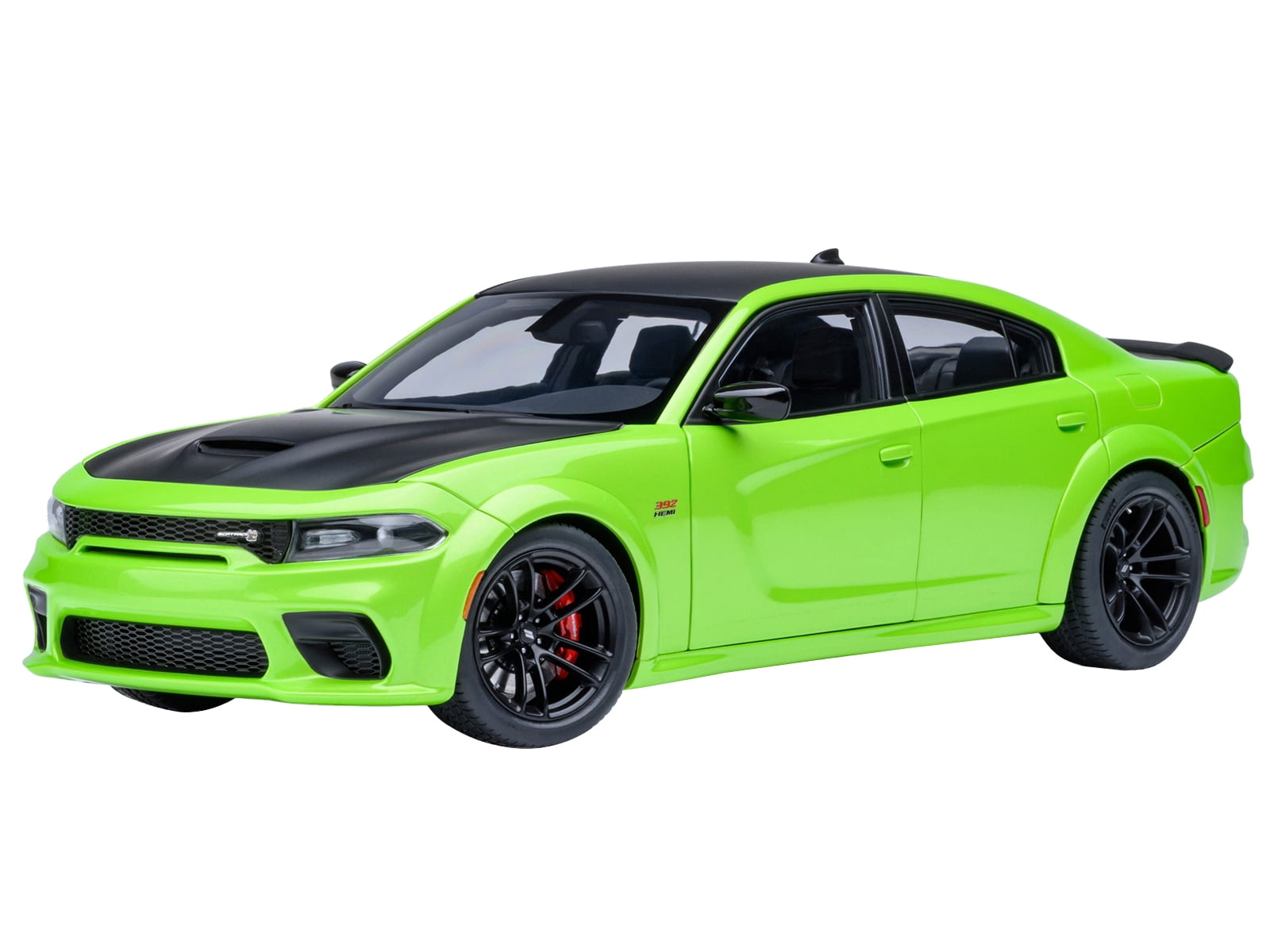 グリーンライト　ブリット　チャージャー　1/18 Dodge Charger Scat Pack Widebody Sublime Green with Matt Black