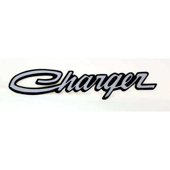 Dodge Charger Script Steel Sign - Gray