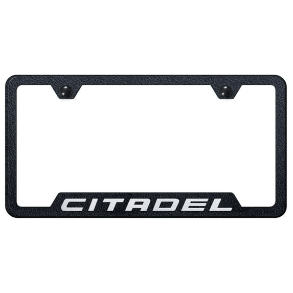 Dodge Citadel Laser Etched Logo Cut-Out License Plate Frame (Rugged Black)