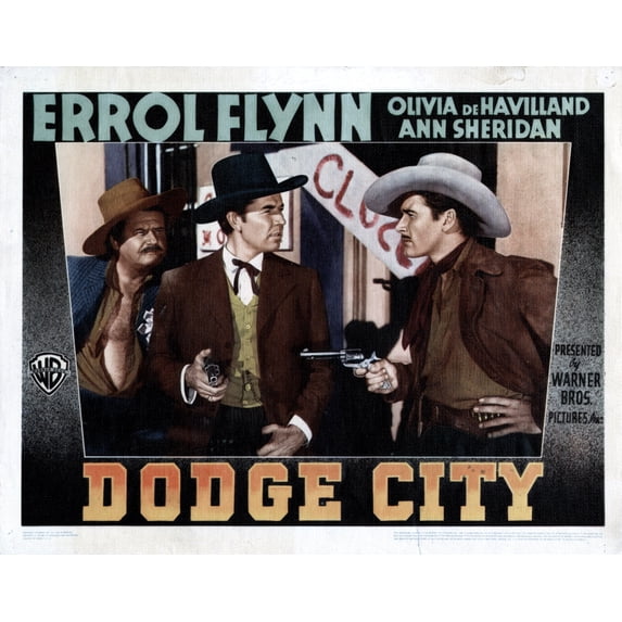 Dodge City From Left Alan Hale Sr. Bruce Cabot Errol Flynn 1939 Movie Poster Masterprint (14 x 11)