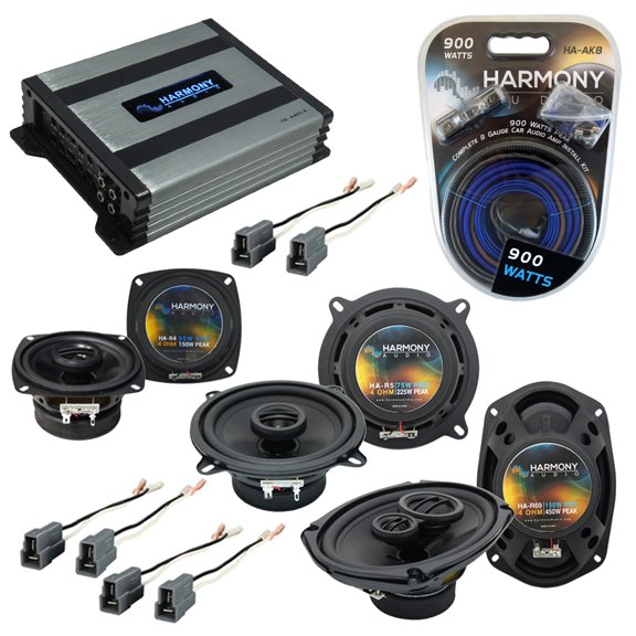 Dodge Colt Vista 92-94 OEM Speaker Upgrade Harmony R5 R4 R69 & HA-A400.4 Amp