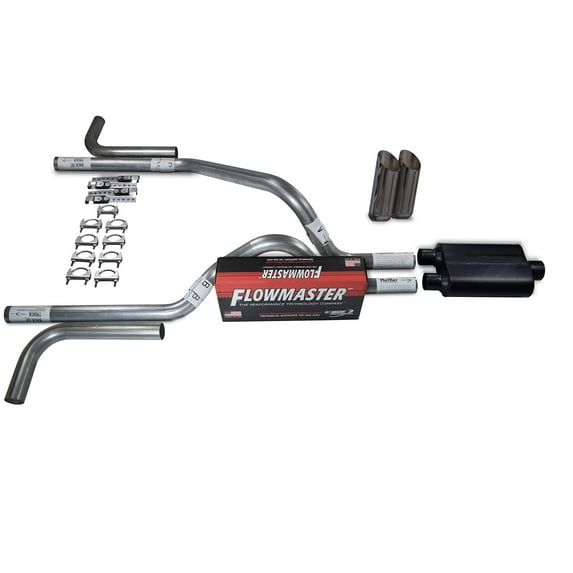 Dodge Dakota 87-96 2.5 Dual Exhaust Flowmaster Super 44 Side Exit Slash Tips