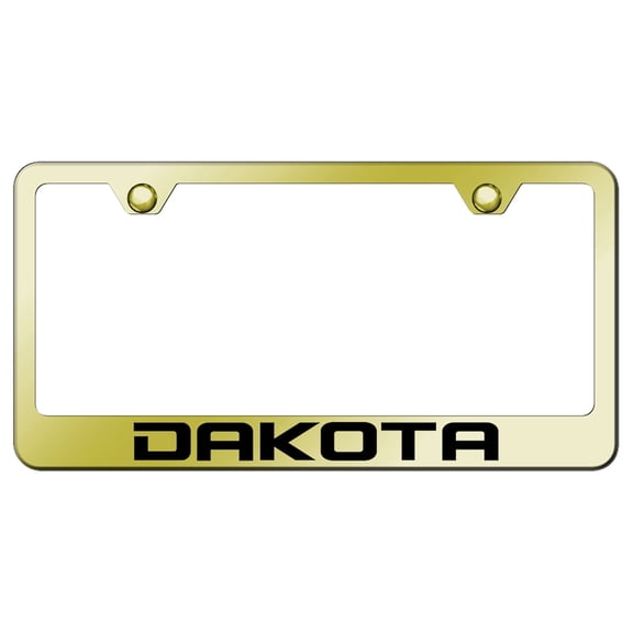 Dodge Dakota Laser Etched Logo Stainless Steel License Plate Frame (Gold)