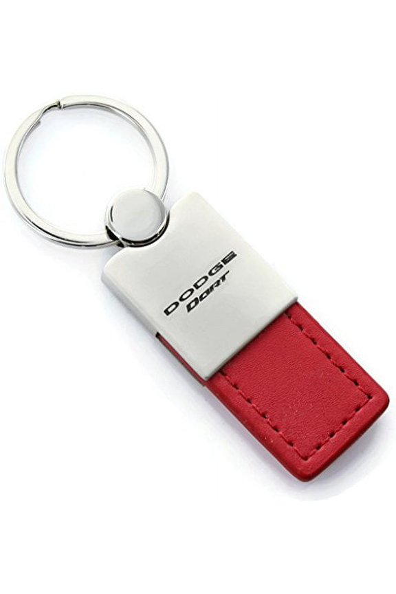 Dodge Dart Keychain & Keyring - Duo Premium Red Leather