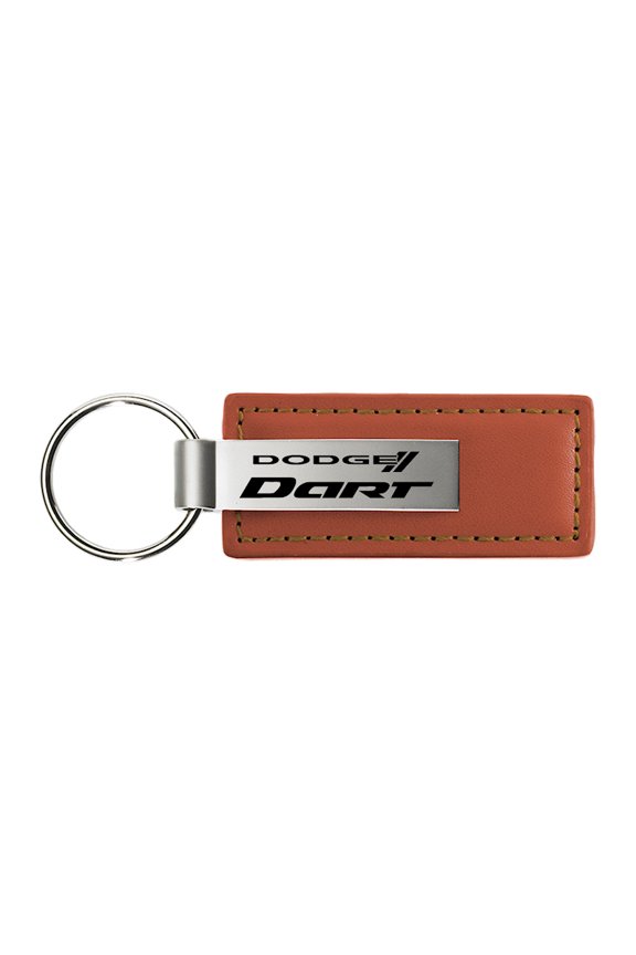 Dodge Dart Rectangular Leather Key chain (Brown)