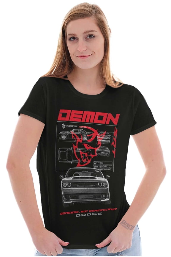 Dodge Demon Model Specifications Womens Slim Fit Graphic Tee Brisco Brands L