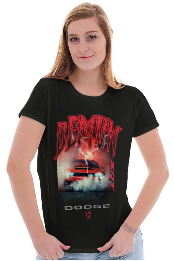Dodge Demon Street Racing Muscle Car Womens Slim Fit Graphic Tee Brisco Brands M