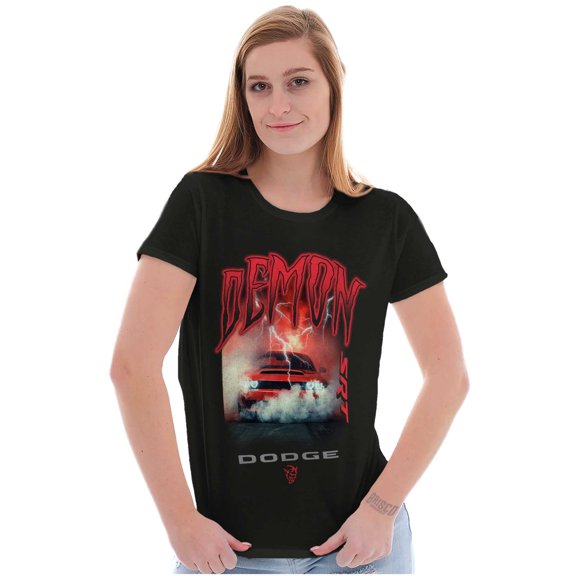 Dodge Demon Street Racing Muscle Car Womens Slim Fit Graphic Tee Brisco Brands S