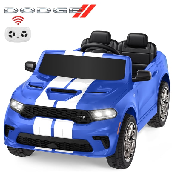 Dodge Kids Electric Ride-On Car, 12V Licensed Dodge Durango Electric Ride-On Toy with Parent Remote Control, Electric Car for Boys Ages 3–6, Features Music/LED Lights/Seat Belt, Blue