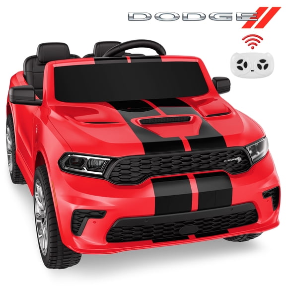 Dodge Electric Ride on Cars for Kids, 24V Licensed Dodge Durango Powered Ride on Toy with Parent Remote Control, Electric Car Vehicle for Girls 3-6 w/Music Player/LED Light/Safety Belt, Red