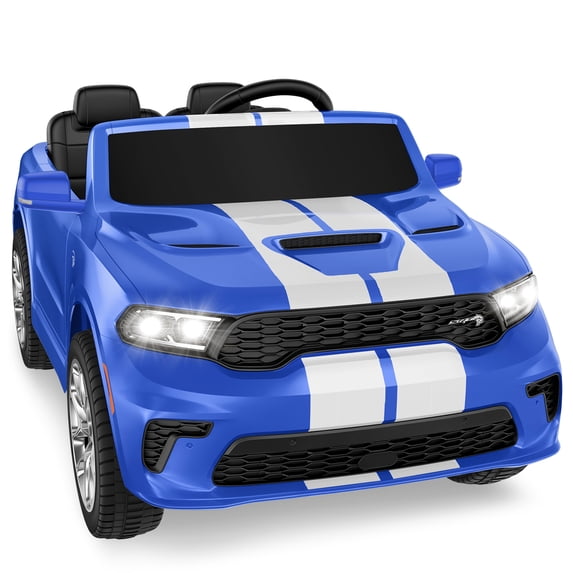 Dodge Electric Ride on Cars for Kids, 24V Licensed Dodge Durango Powered Ride on Toy with Parent Remote Control, Electric Car Vehicle for Boys 3-6 w/Music Player/LED Light/Safety Belt, Blue