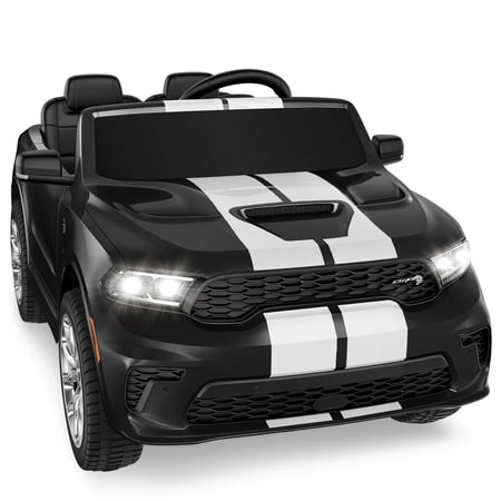 Dodge Electric Ride on Cars for Kids, 24V Licensed Dodge Durango Powered Ride on Toy with Parent Remote Control, Electric Car Vehicle for Boys 3-6 w/Music Player/LED Light/Safety Belt, Black