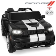 Dodge Electric Ride on Cars for Kids, 24V Licensed Dodge Durango Powered Ride on Toy with Parent Remote Control, Electric Car Vehicle for Boys 3-6 w/Music Player/LED Light/Safety Belt, Black