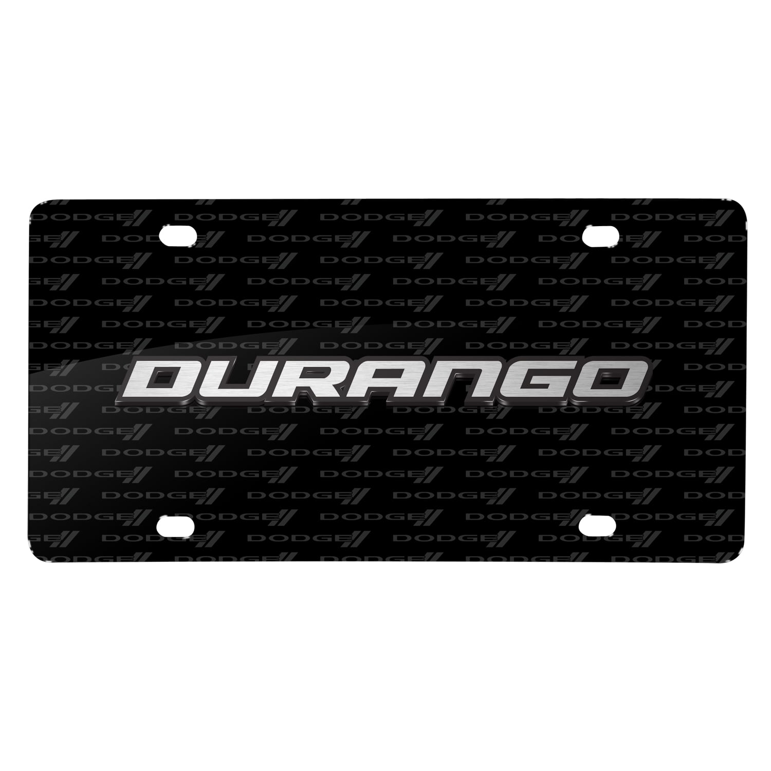 Dodge Durango 3D Logo on Logo Pattern Black Aluminum License Plate ...