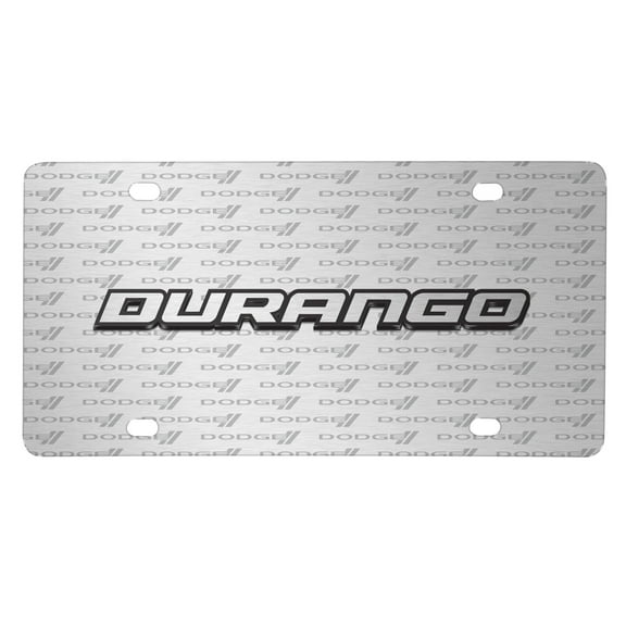 Dodge Durango 3D Logo on Logo Pattern Brushed Aluminum License Plate