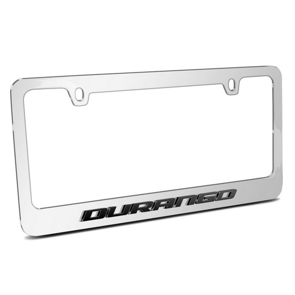 Dodge Durango in 3D American-Made Mirror Chrome Metal License Plate Frame