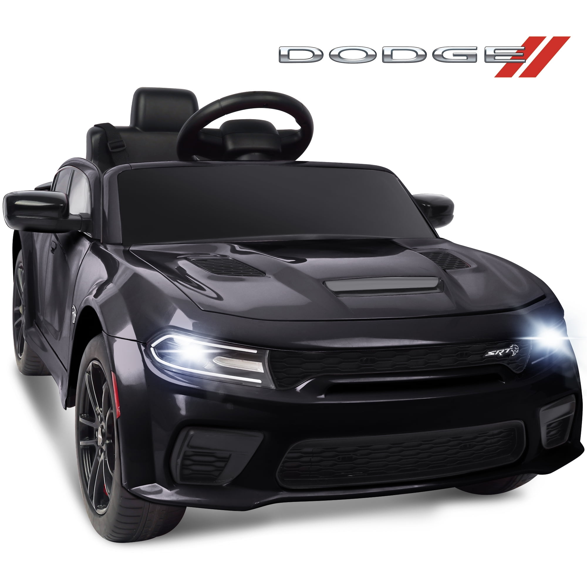 Dodge Electric Ride on Cars for Kids, 12 V Licensed Dodge Charger SRT  Powered Ride On Toys Cars with Parent Remote Control, Electric Car for  Girls 3-5 w/Music Player/LED Headlights/Safety Belt, White 