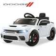 thumbnail image 1 of Dodge Electric Ride on Cars for Kids, 12V Licensed Dodge Charger SRT Hellcat Powered Ride On Toys with Parent Remote Control, Electric Car for Girls Boys 3-5 w/Music Player/LED Lights, White, 1 of 9
