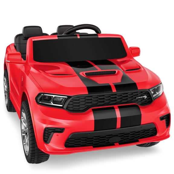 Dodge Electric Ride on Cars for Kids, 24V Licensed Dodge Durango Powered Ride on Toy with Parent Remote Control, Electric Car Vehicle for Girls 3-6 w/Music Player/LED Light/Safety Belt, Red