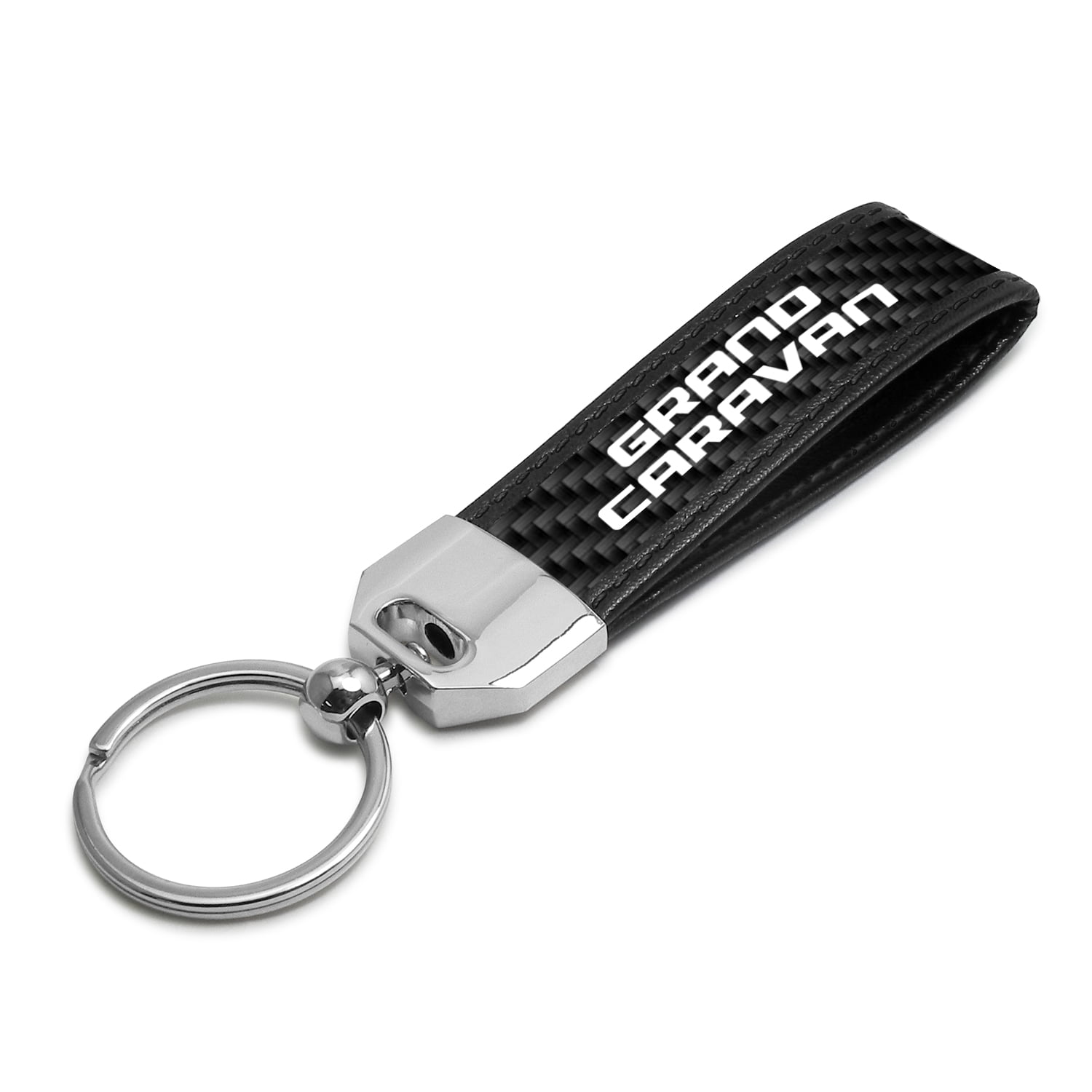 Dodge Grand Caravan Real Carbon Fiber Leather Key Chain with Black ...