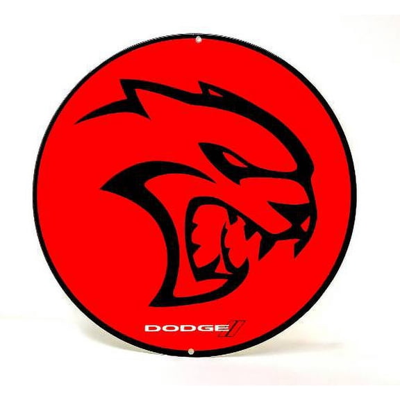 Dodge Hellcat Red and Black Steel Sign