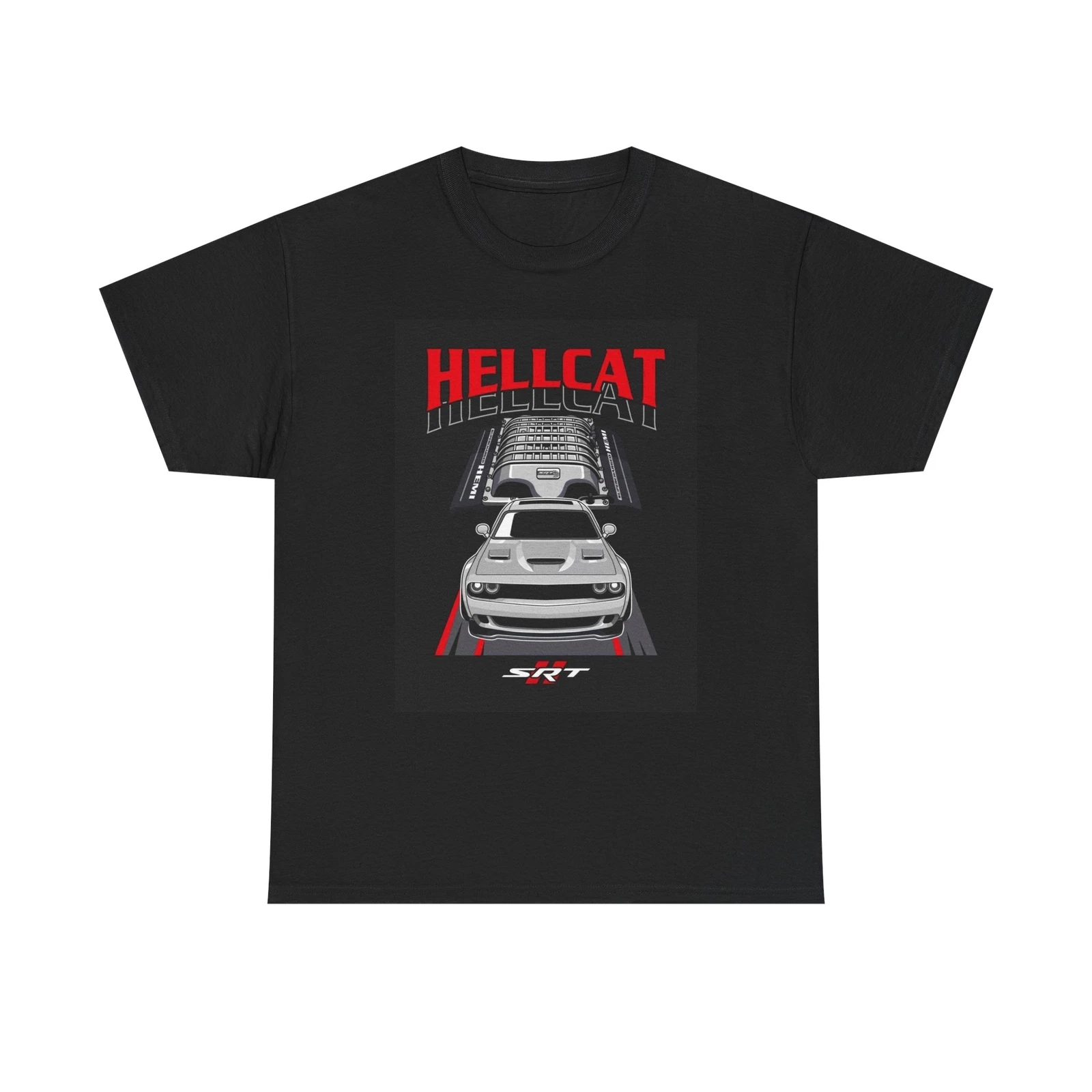 Dodge Hellcat Tshirt Srt Logo Poster Challenger Charger Unisex Heavy ...