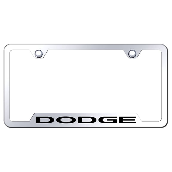 Dodge Laser Etched Logo Cut-Out License Plate Frame (Chrome)