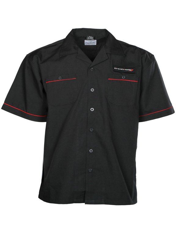 Dodge Logo Mechanic Type Style Button Down Work Crew Pit Shirt Official Licensed (M)