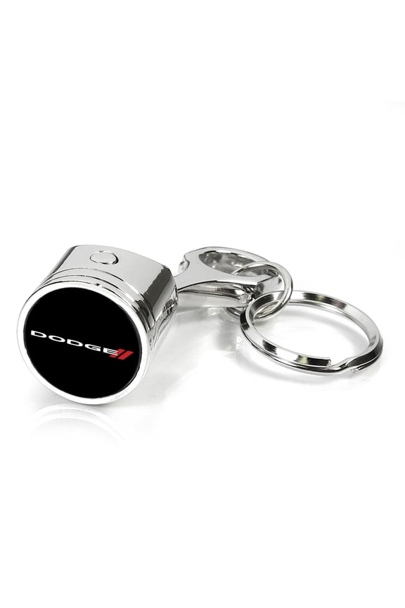 Dodge Logo Piston Style Chrome Metal Key Chain Keychain