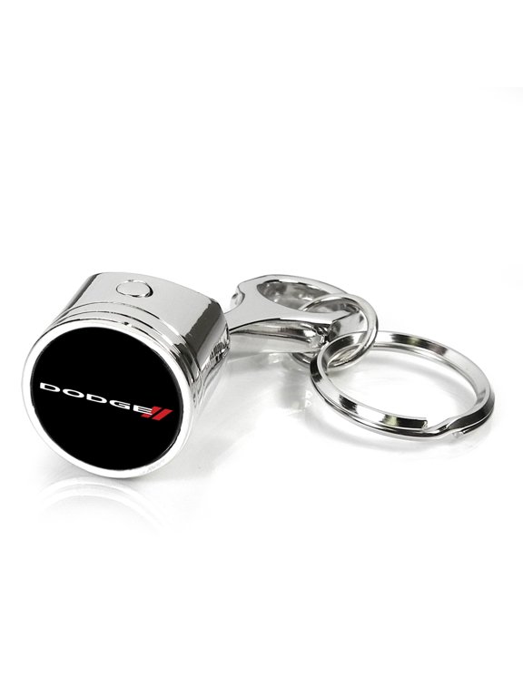 Dodge Logo Piston Style Chrome Metal Key Chain Keychain