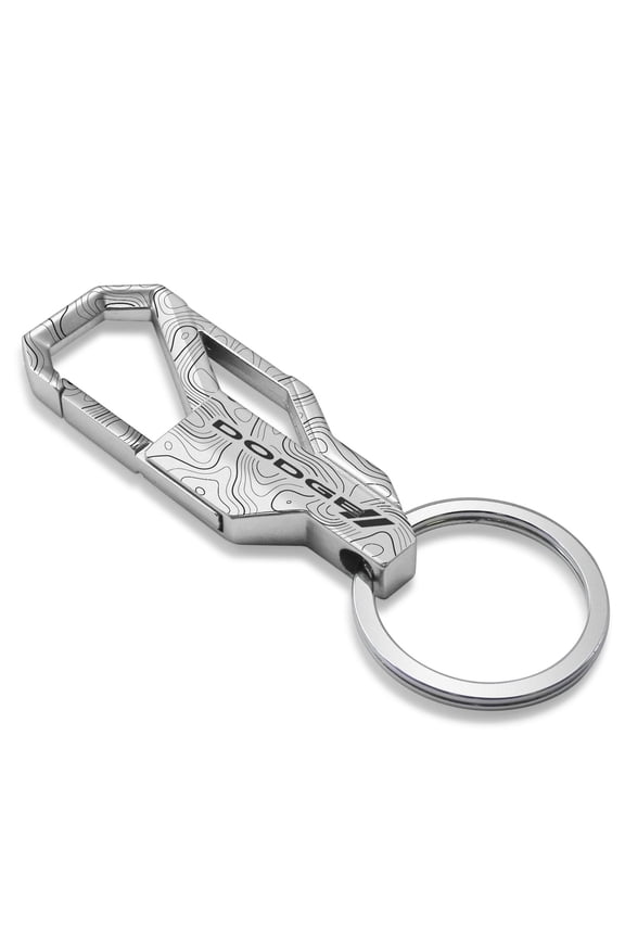 Dodge Logo Topographic Silver Carabiner Style Snap Hook Metal Key Chain